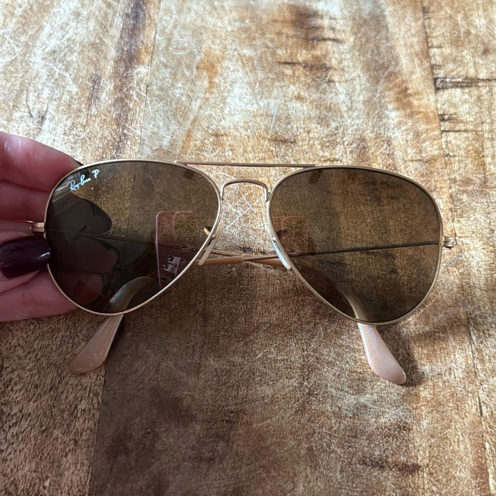 Ray-ban Polarized Aviator - Brown & Gold